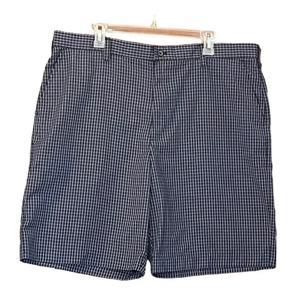 IZOD MEN'S FLAT FRONT GOLF SHORTS NAVY CHECKERED MEN SIZE 40 - Picture 1 of 4